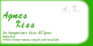 agnes kiss business card